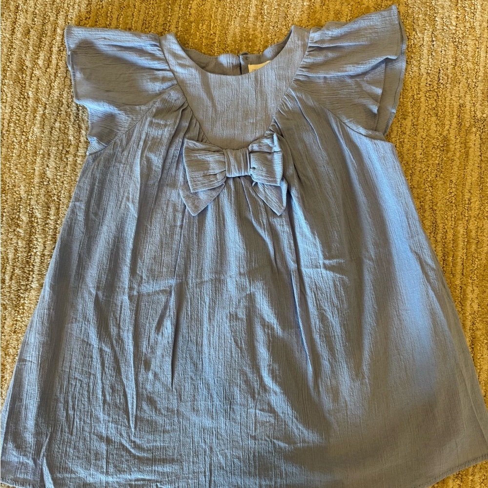 Blue Dress with Bow Detail